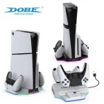 For PS5/ PS5 Slim/ PS5 Pro Cooling and Charging Base for PS5 Pro Controller Disc & Digital Version Charging Stand with RGB light