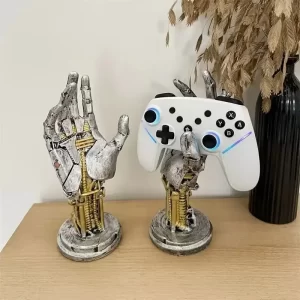 XIKCU Mechanical Arm Storage Gaming Controller Stand for SONY PS5 PS4 Gamepad Apple Airpods Max Desktop Headset Stand