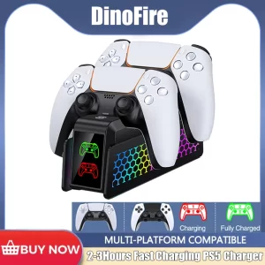 For PS5 Type-C Charging Station RGB Dual Charging Dock Charger Stand For PlayStation 5 DualSense Wireless Game controller