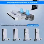 New 2025 Universal Wall mounted holder with RGB Light for P5 Slim and P5, charging dual consollers