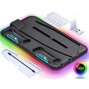 STORM WYRM Cooling&Charging Station with Controller for Playsation 5 Digital/Disc,RGB Light, Headset Holder STK-DZ501