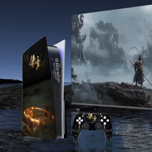 Black Myth Wukong Full Body Vinyl Protective Cover Anti-Scratch Protector Decal Cover for PS5 Disc Digital Console & Controllers