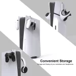 Headset Controller Haning Hook Space Saving Controller Headphone Hanger Stable Display Stand for PS5 /PS5 Slim Console