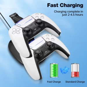 Dual Controller Charger Stand Base for Sony PS5 Gamepad Wireless Joystick Charging Dock Cradle Holder For PS5 Accessories