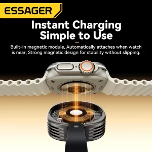 Essager Magnetic Wireless Charger for Apple Watch 8 7 6 5 4 3 2 SE Portable USB Type C Magnetic Fast Charger for iWatch Ultra