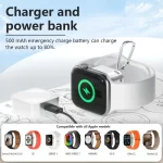 Magnetic Watch Wireless Charger Portable 500mAh Power Bank Fast Charging Dock for Apple Watch Series 10 9 8 7 6 5 4 3 Ultra 2 SE